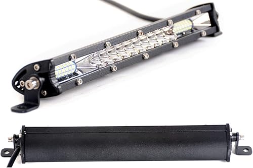 2 barras de luz LED de una sola fila de 11 pulgadas, 102 W, ultra delgada, mini luces LED de conducción, barra de luz de trabajo combinada de