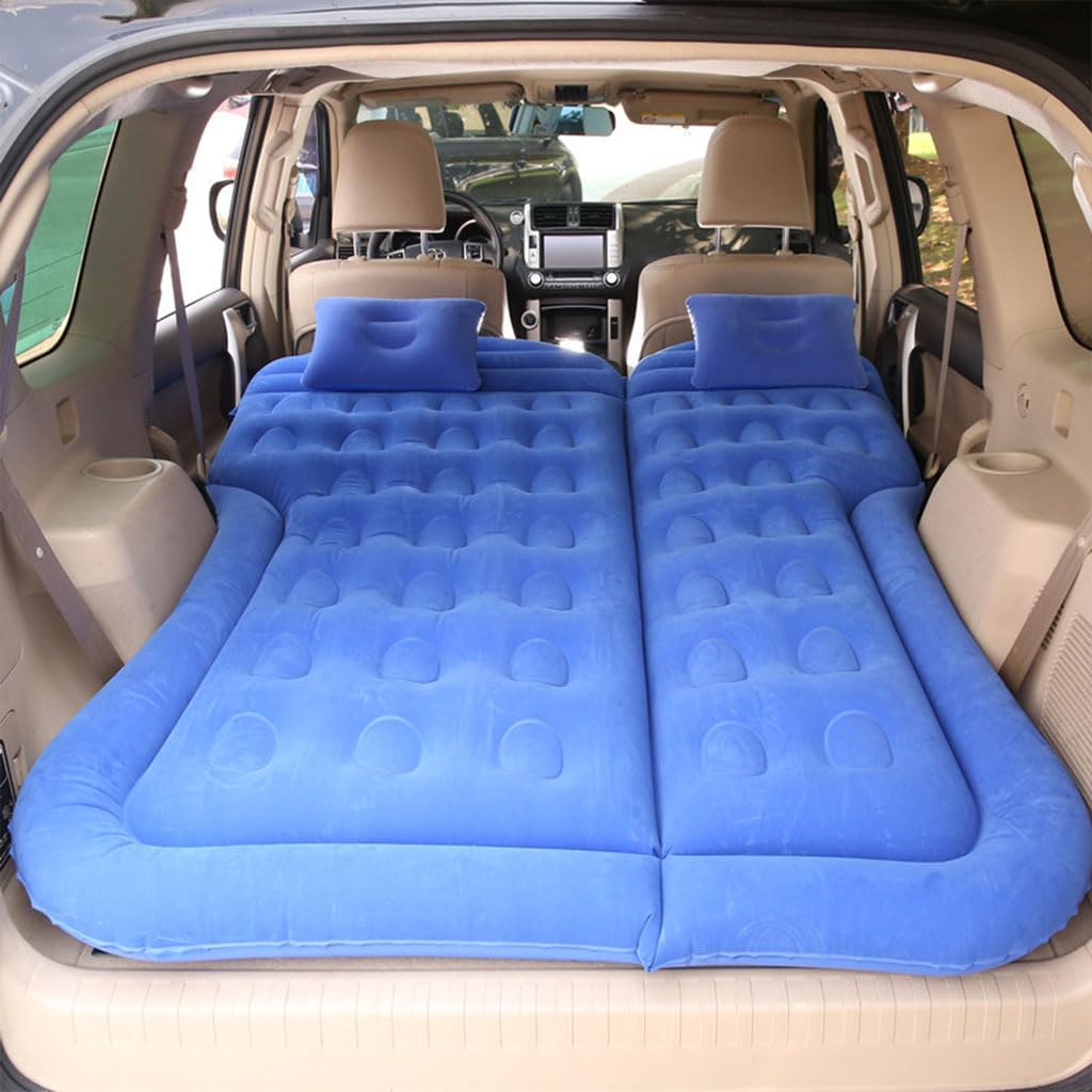 Car Rear Trunk Inflatable Air Bed Mattress for BMW iX3 Electrique G08 2021-2025, Portable Movable Outdoor Travel Camping Rear Trunk Mattress Auto Accessories,Blue