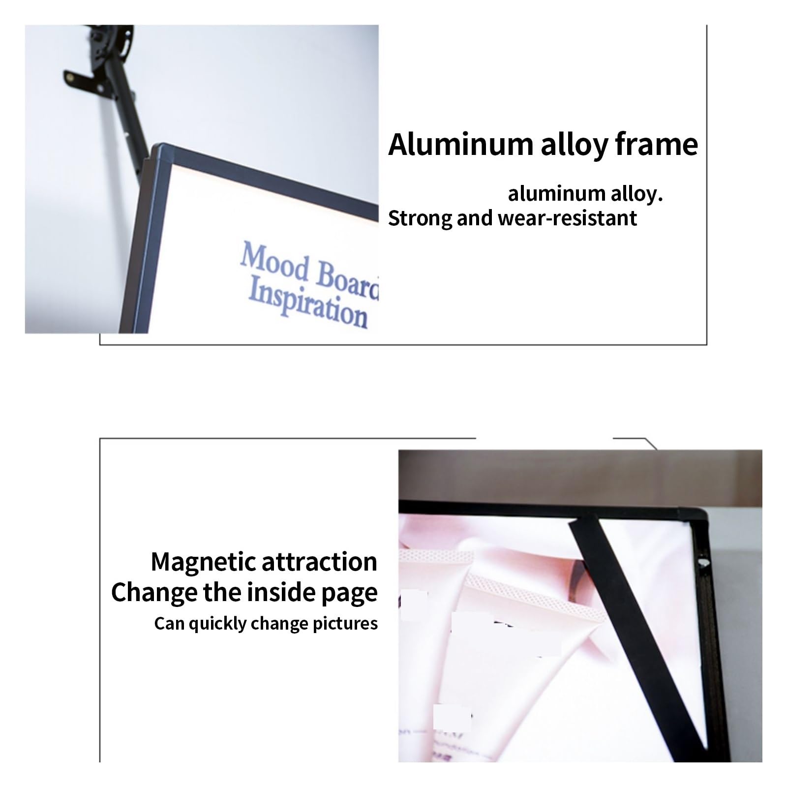 Caisson Lumineux Led Avec Affichage Rétroéclairé, Panneau De Menu Pour Restaurant, Café Ou Magasin, Fixation Murale, Design Moderne Et Élégant, Format Horizontal 100 X 50,Horizontal-100*50cm