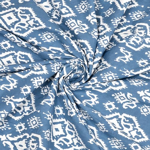 Image of BLOCKS OF INDIA Hand Block Printed 300 TC Cotton Super King Size Bedsheet(106 x 106) (Multi 17)
