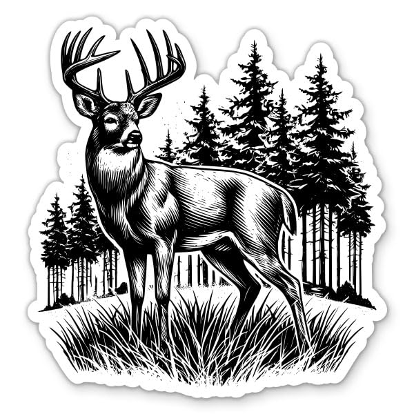 Big Buck Sticker - for Water Bottle Car Tumbler Laptop - Deer Hunting Decal - Waterproof Vinyl - 5'