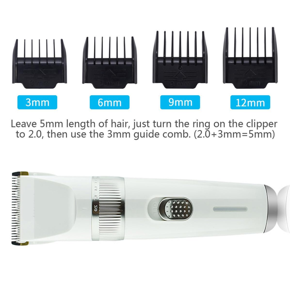 Tagliacapelli per Animali Domestici USB Ricaricabile, Abs