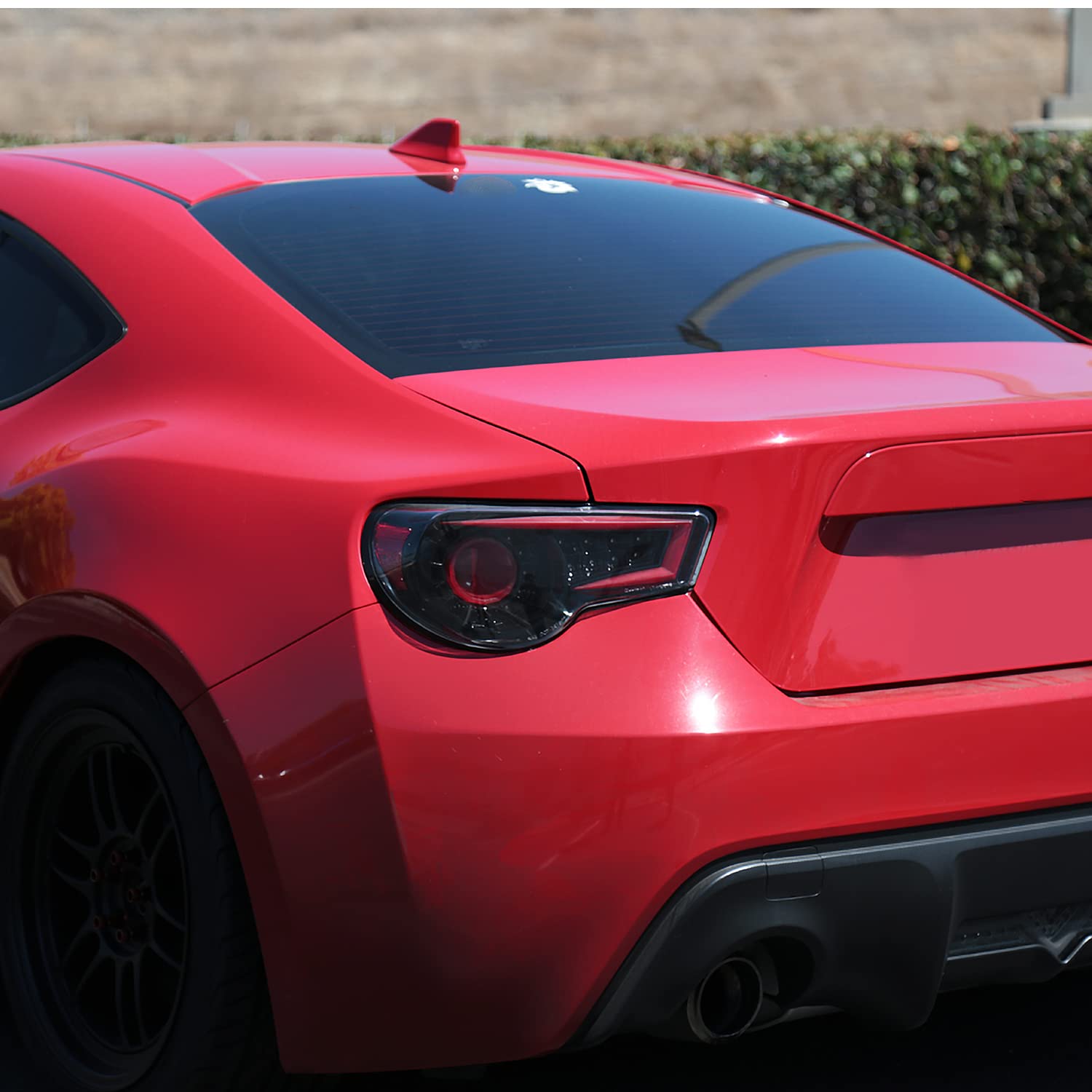 Spec-D Tuning Jet Black Housing Red LED Bar Tail Lights Compatible with 2013-2016 Scion FR-S, 2013-2016 Subaru BRZ, Left + Right Pair Assembly