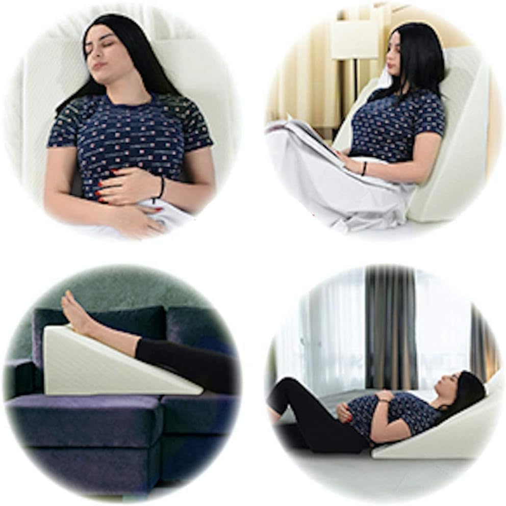 GEDRACKPMYN Orthopädisches Keilkissen, Bett Keilkissen zum Schlafen, Bett Keilkissen gegen sauren Reflux, reduziert Schnarchen, Rücken-, Nacken- und Beinschmerzen, Sodbrennen (50 x 15 x 20 cm)