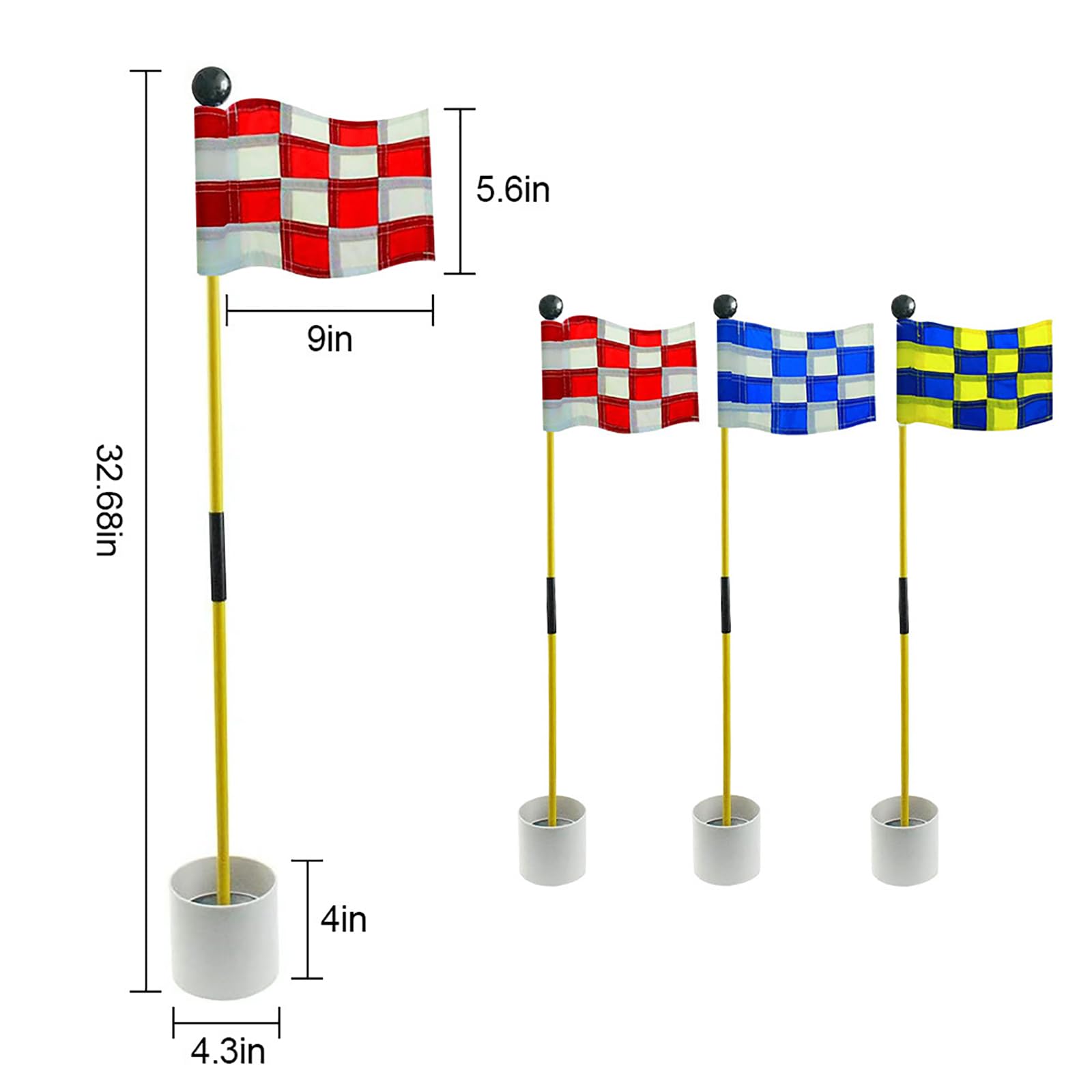 Golf Flagstick Putting Flag Hole Cup Accessoire Entraînement Fibre De Verre Antirouille