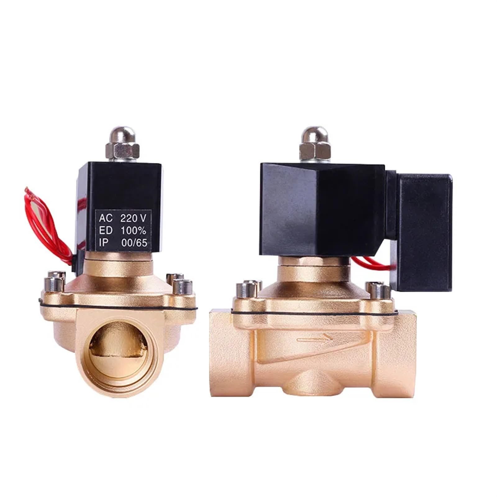 Huuoqiwy 240Vac-Nbr-Seal 3/8'' 1/2'' 3/4'' 1'' 2'' Normally Closed Solenoid Valve 24 Hours Non Heating Energy-Saving Solenoid Valve 220V 110V 24V 12V(,1 Inch)