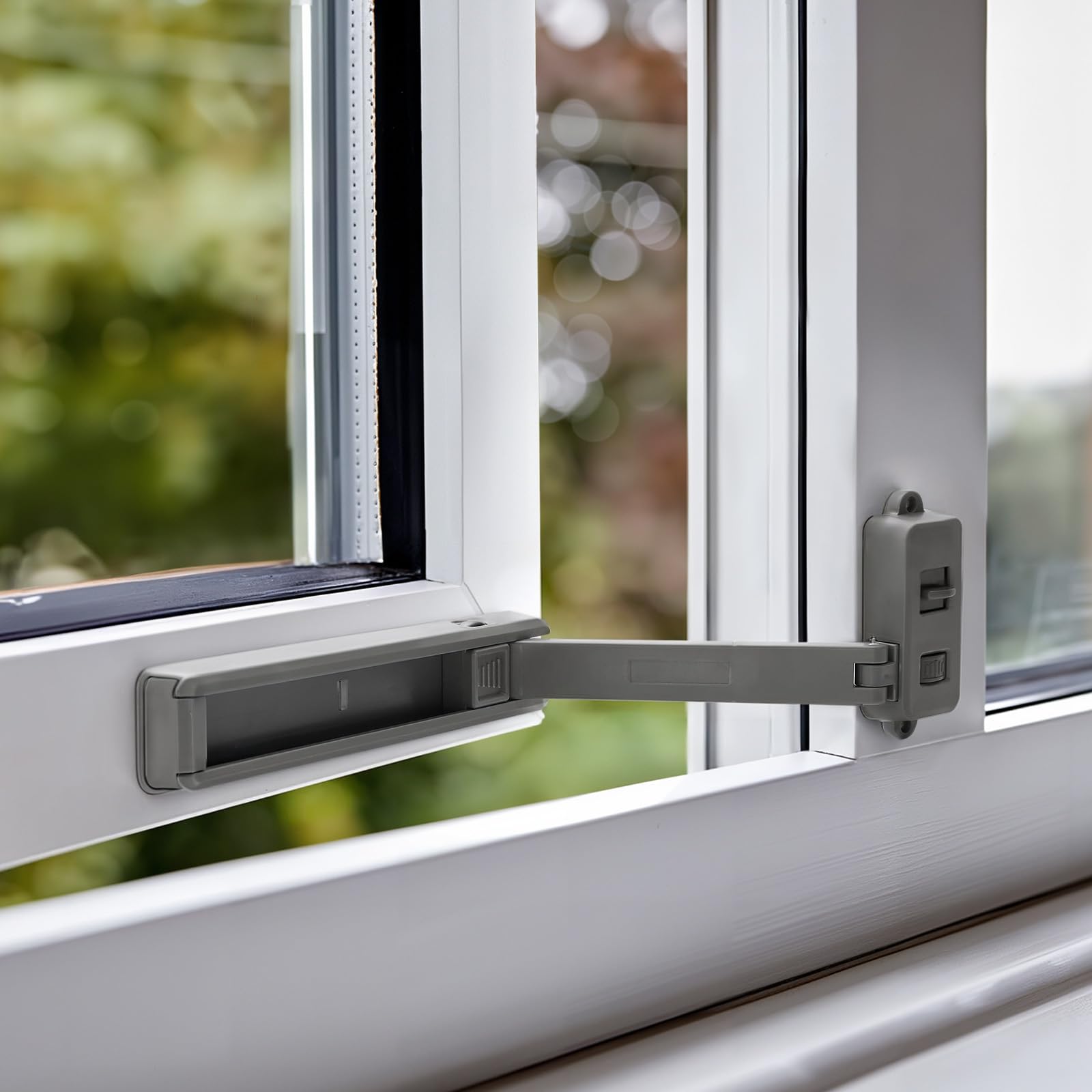 INMOZATA Baby Safety Window Locks for UPVC Windows, Window Restrictor for Wooden, Metal & Aluminium Windows, Self-Adhesive