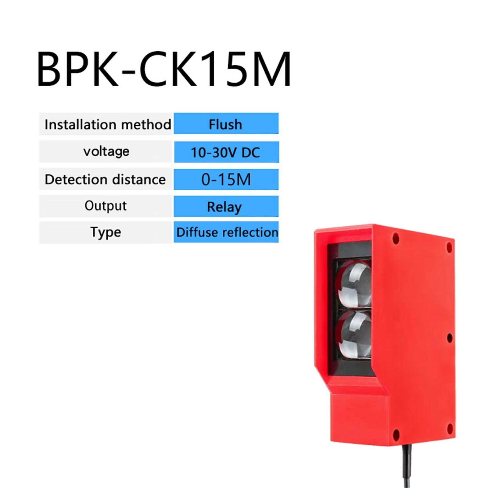 Fotoelektrischer Sensor E3K 20 m Erkennungsabstandsschaltersensor 24 V 110 V 220 V Näherungssensor(15M)