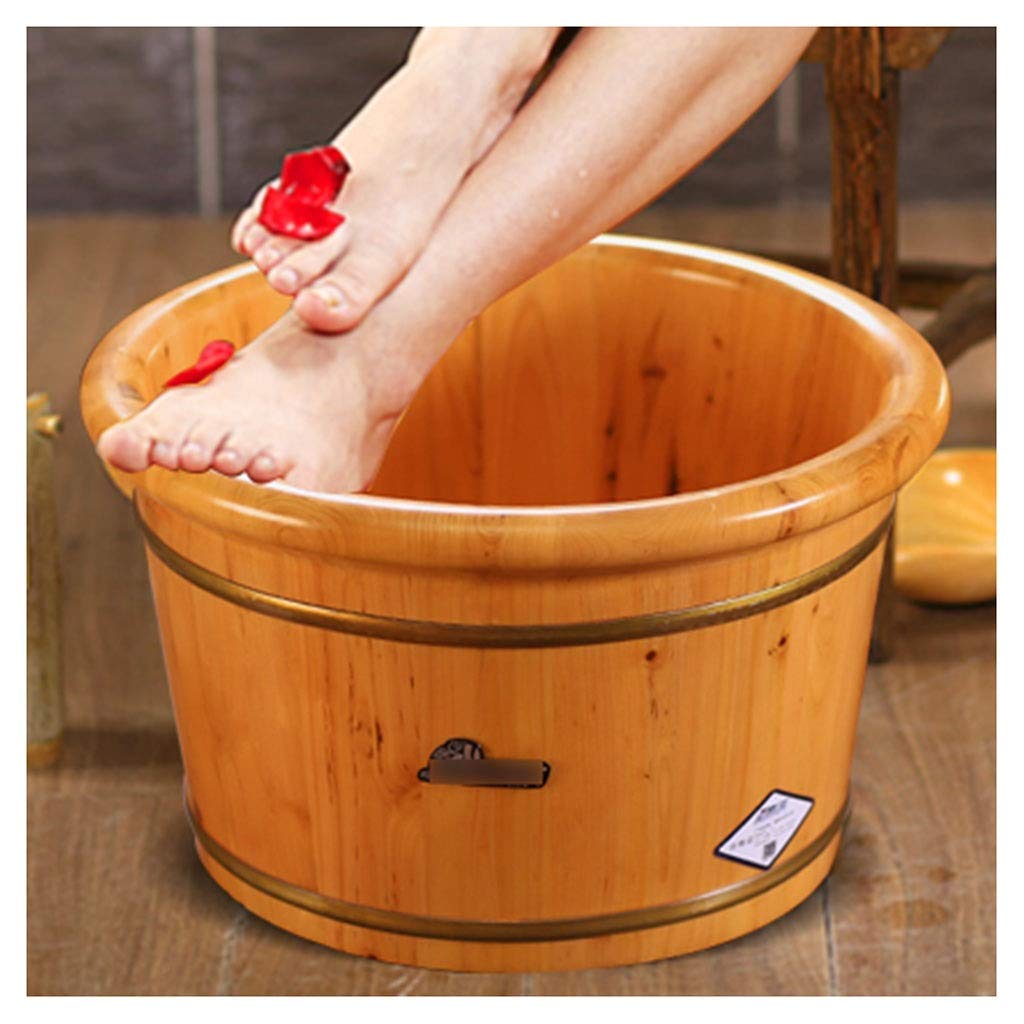 Hölzernes Fußbecken, Fußbecken-Wanne-Eimer für Fußbad, Pediküre-Schüssel-Spa-Massage-Holz-Fußwanne (Color : 3), Massagerollen