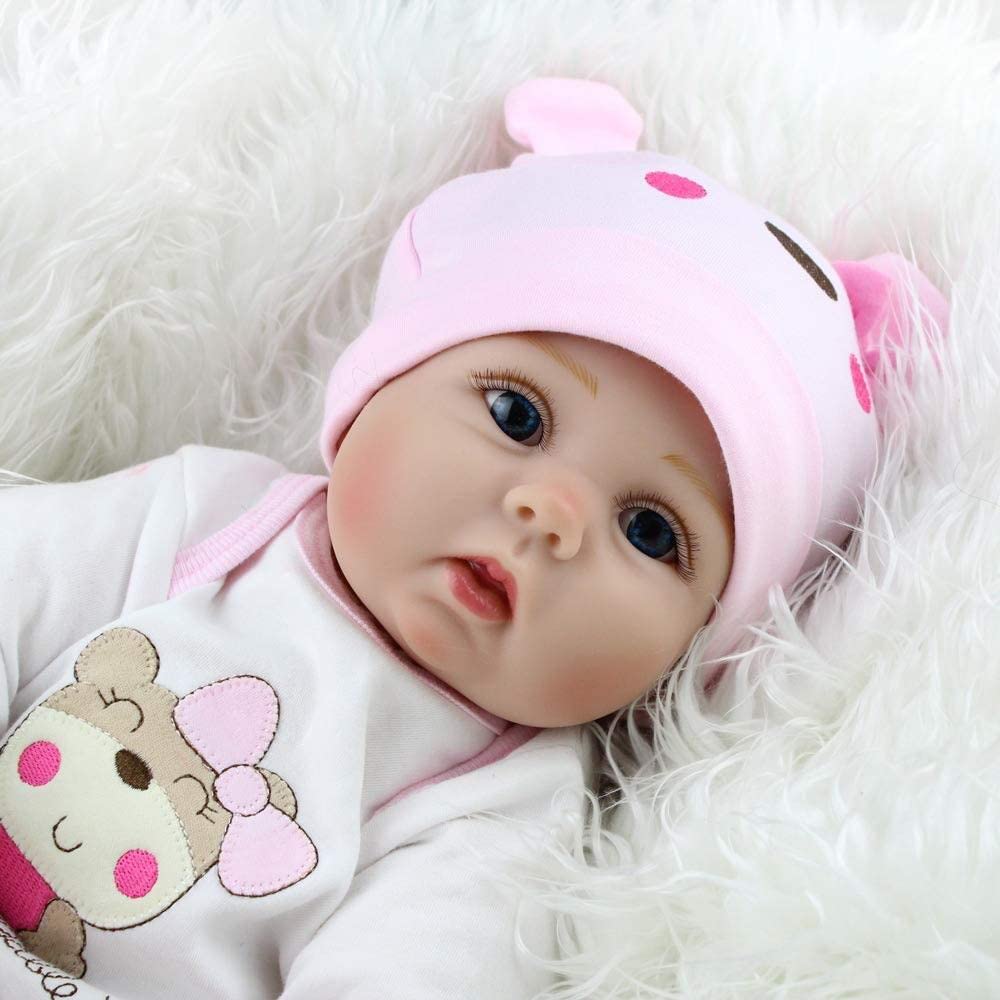 ZIYIUI Bambole Reborn Femmina 55 CM 22 Pollici Realistico in Silicone Morbido Vinilico Reborn Doll Fatto a Mano Giocattolo Ragazza Bella Regali di Festa