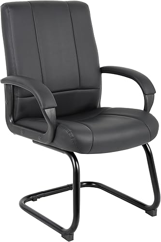 Boss Office Products Silla de invitados Coressoft con respaldo medio, color negro