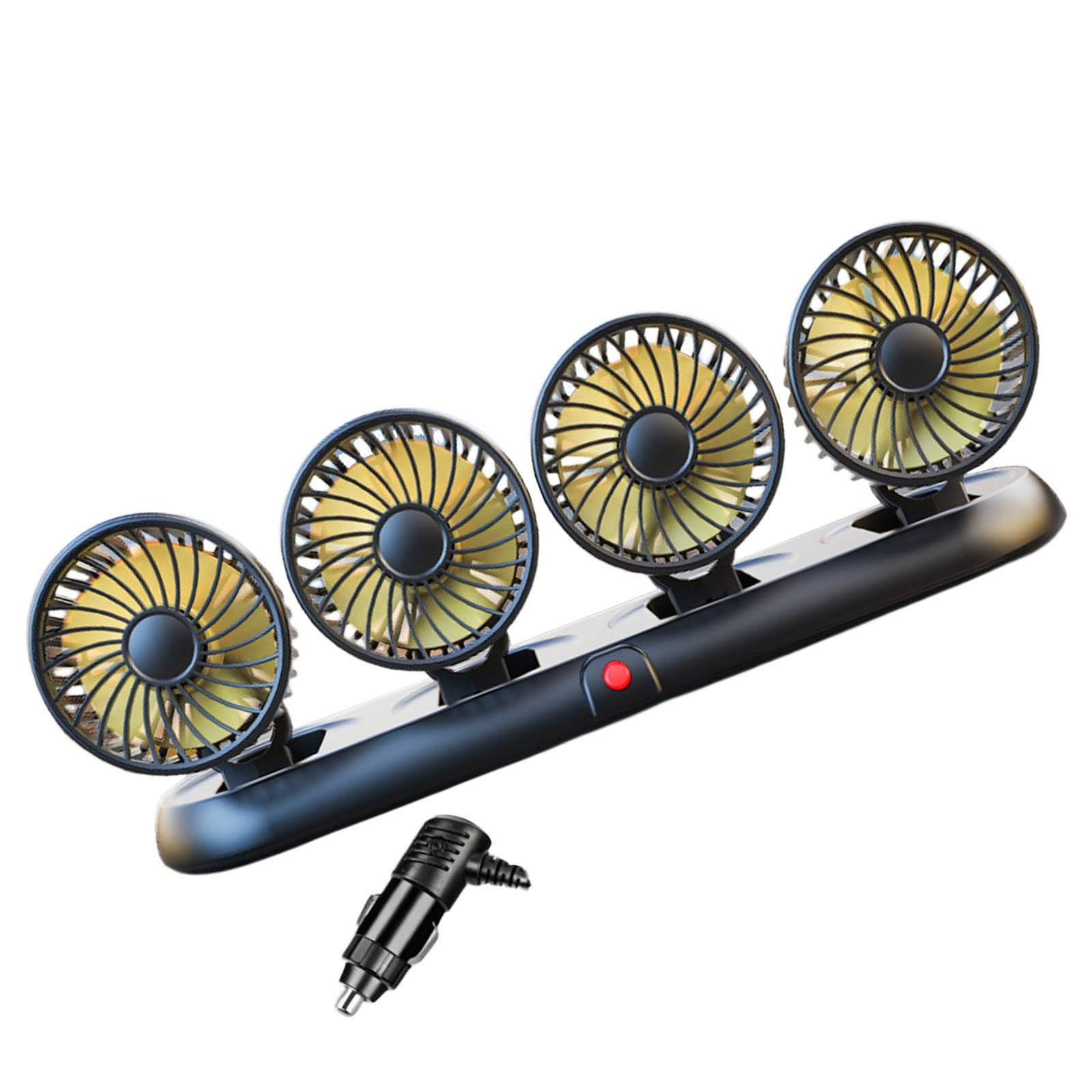 Tsophreniq 4 Head Cooling Device Powerful Car Fan with USB Power Supply and Secure Finger Guard Cooling Owner Fan Texture USB Car