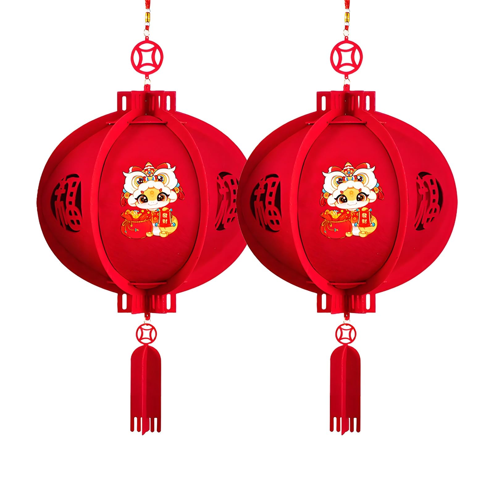 SBZIOJHDR Chinese-style lanterns, Exquisite Red Lantern, Durable Chinese Lanterns Round, Snake Year(A)