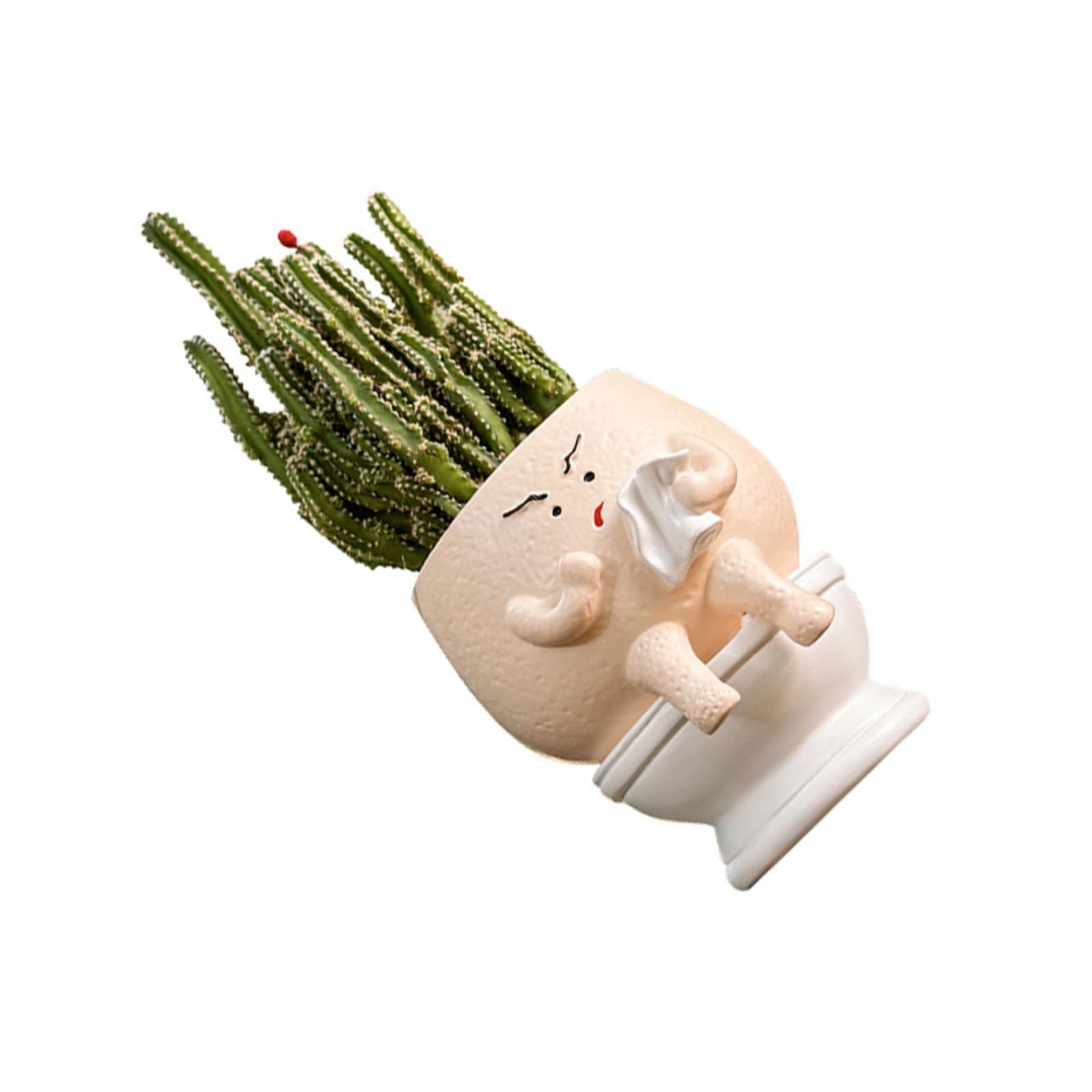 Limtula Creative Toilet Shape Resin Flower Pots Suitable for Succulents and Small Plant Suitable for Offices Desk Decoraing Bathroom Themed Farmer