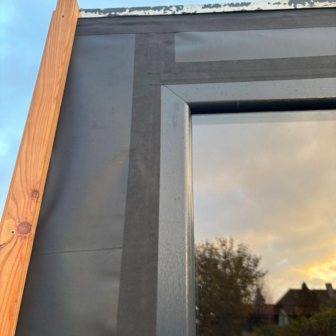 ALMO Bande adhésif pour écran de façade, paquet de 2 - résistant aux UV 60mm x 25m ruban adhésif ouvert à la diffusion pour lé de sous-toiture et lé de façade, film de liner résistant à la déchirure