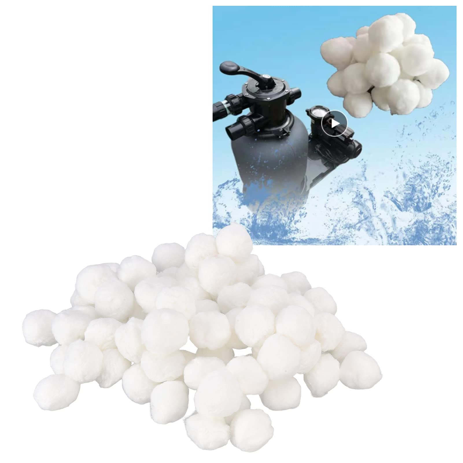 Polpette da Filtro per Piscina per Pompa da Filtro a Sabbia, 700 g di Sfere da Filtro da Filtro per la pulitura di Piscina Riutilizzabile Bianca