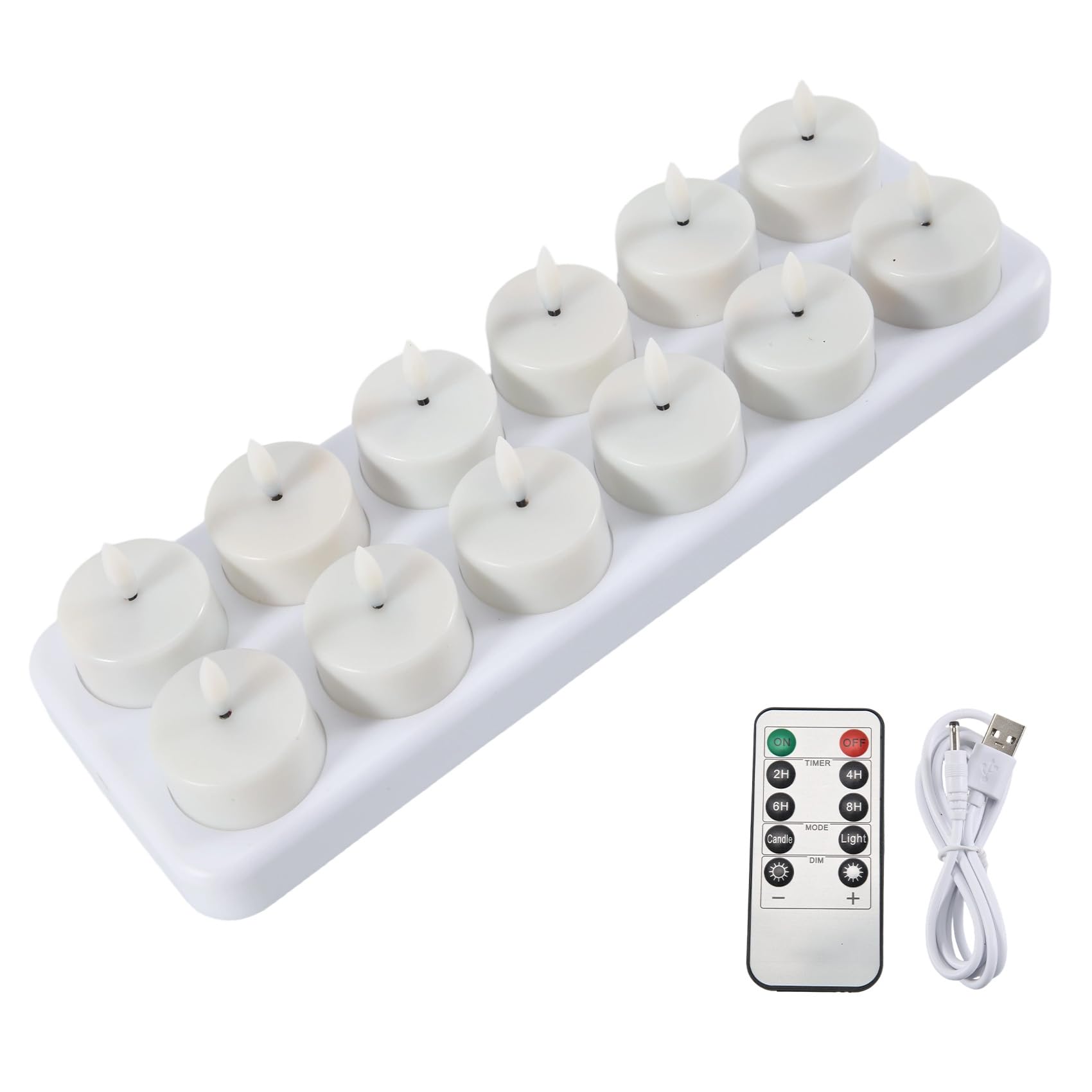 Candele LED Ricaricabili con Timer e per Centrotavola da Matrimonio, Decorazioni Natalizie