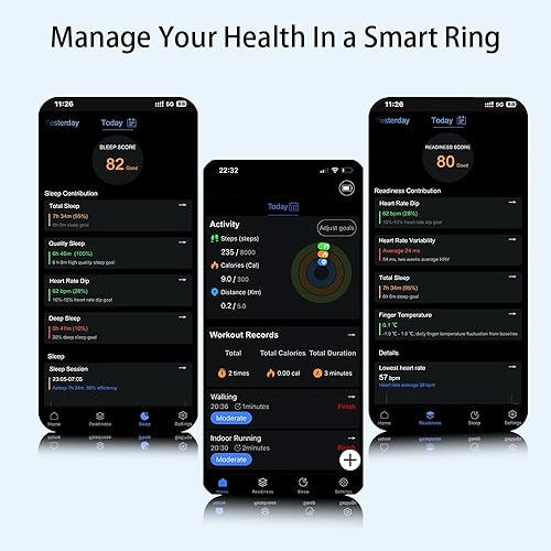 Miniatura 3 de Anillo inteligente de fitness de salud, carga inalámbrica, seguimiento de pasos de gimnasio deportivo, monitoreo del sueño, oxígeno en sangre 247,