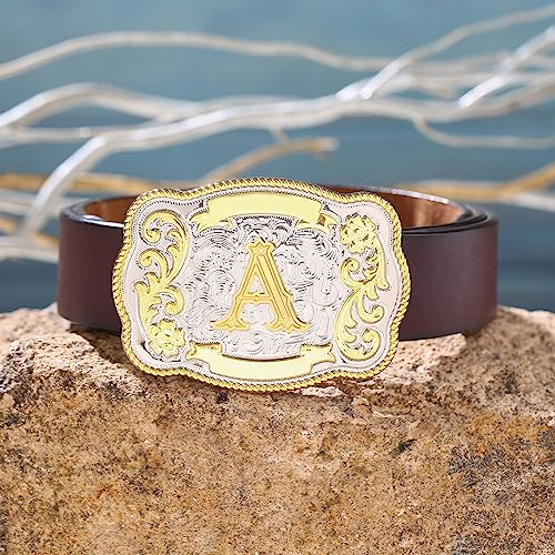 Huabola Calyn Vintage Belt Buckle Men Western Cowboy Rodeo Initial Letter Abcdmrj To Z Golden Belt Buckles For Women  thumb #3