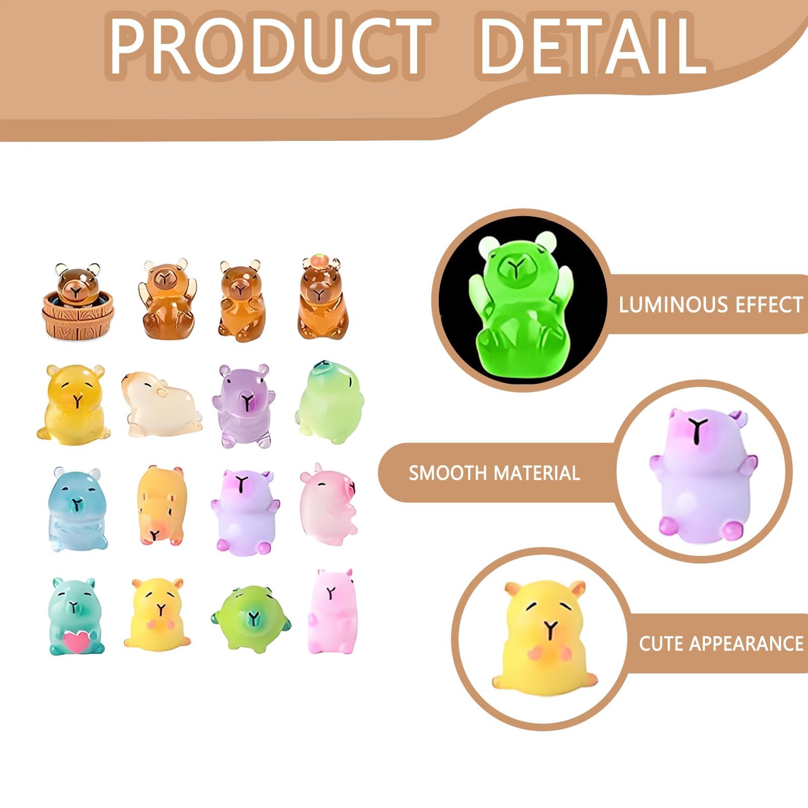 Pddenality 30Pcs Mini Resin Animals Capybara, Randomly Send 10 Pcs of Each of The 3 Styles - Image 3