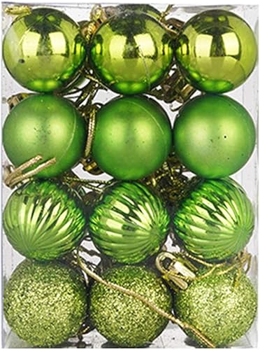 24 adornos de esferas pequeñas de Navidad verdes, mini esferas de árbol de Navidad, adornos inastillables, decoraciones de plástico de Navidad, disponible en Yaxa Colombia