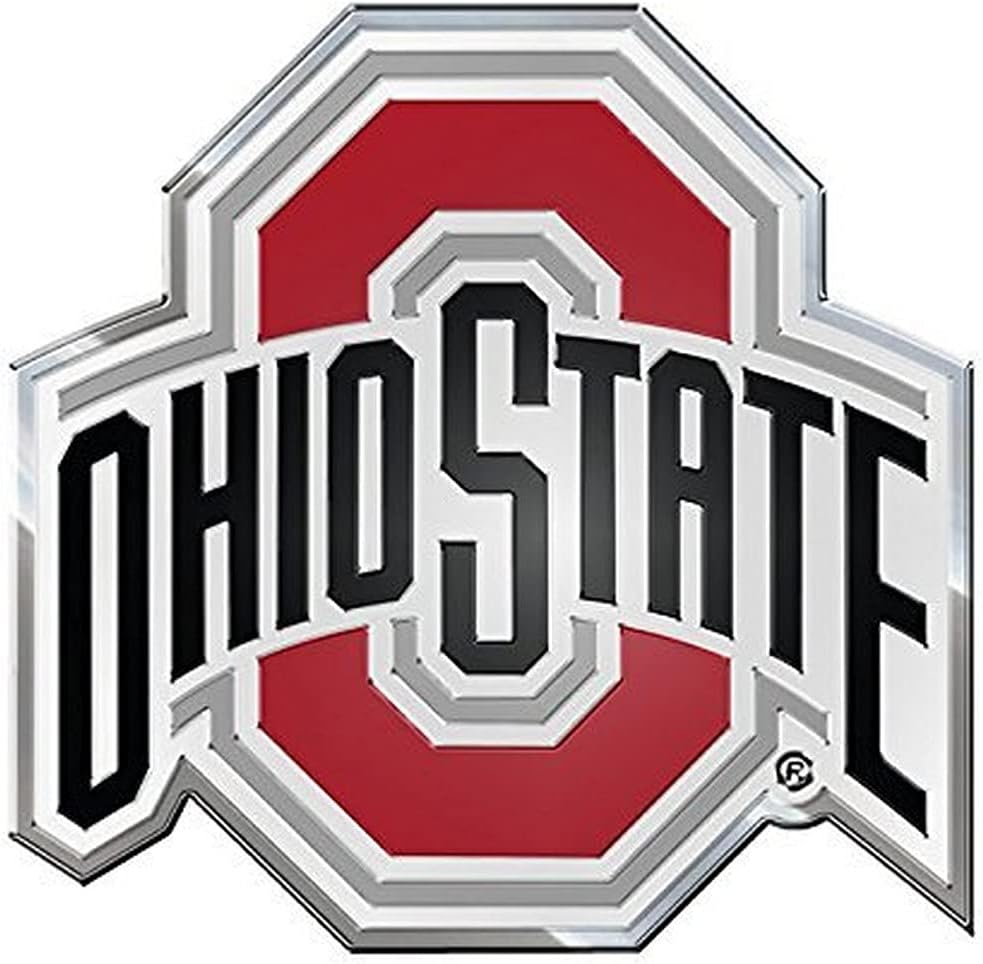 FANMATS 60548 Ohio State Buckeyes Heavy Duty Aluminum Embossed Color Emblem, Auto Emblem Decal
