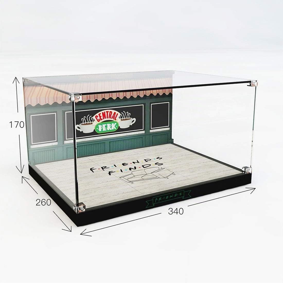 Acrilico Vetrina Teca Compatibile con Lego 21319 Ideas Central Perk 25° Anniversario di Friends, A Prova di Polvere Vetrina in Acrilico Acrylic Display Case per 21319 (Modello Lego Non Incluso)