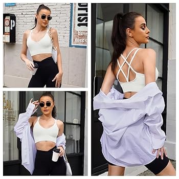 Sykooria Cross Back Sports Bras Thin Strap Bralette for