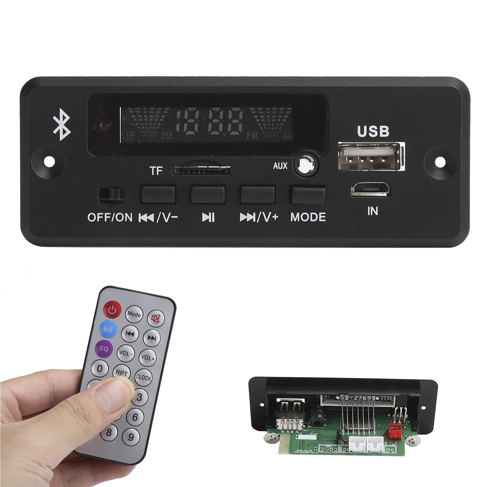 Carte Décodeur MP3 5.0 Contrôle Application Appel Mains Libres USB/SD Automobile Entrée AUX Radio FM Alimentation 3,5AUX