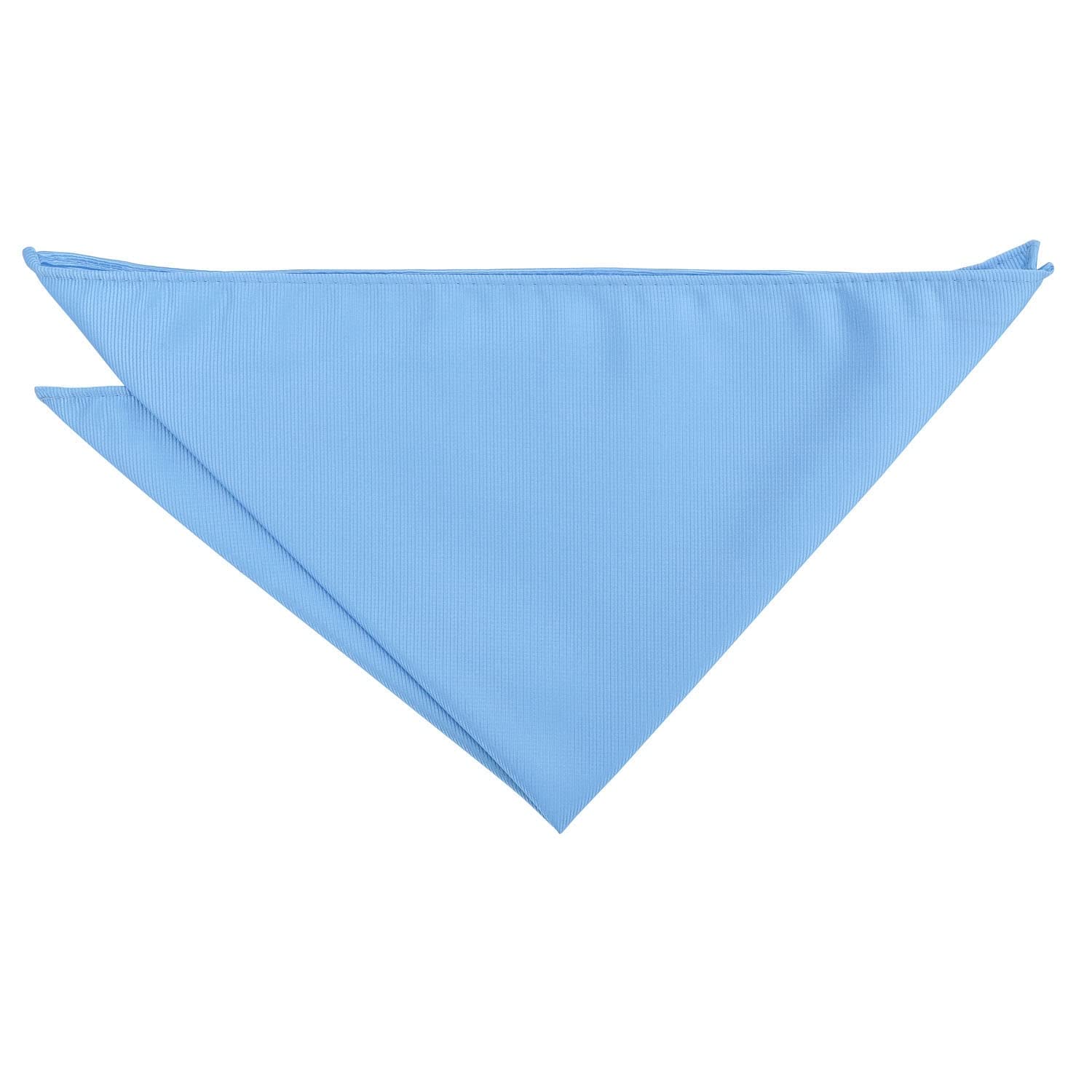 DQT Mens Plain Twill Pocket Square - Wedding, Business & Formal Suit Handkerchief - Cornflower Blue