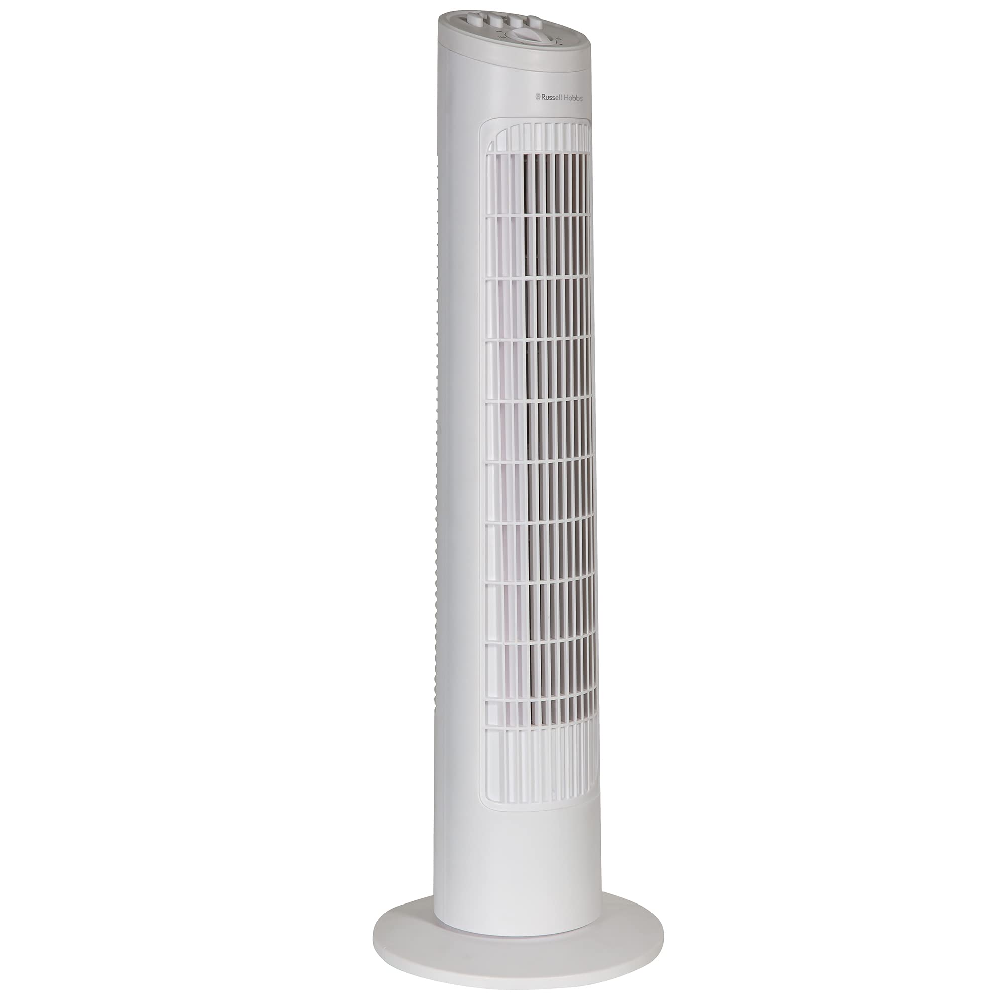 Russell Hobbs RHTF2921 Turmventilator, leicht, 74 cm, 3 Geschwindigkeiten, 75° Schwenkwinkel, kräftiger Luftstrom, leise im Betrieb, Timer-Funktion, ideal für Heim oder Büro, weiß