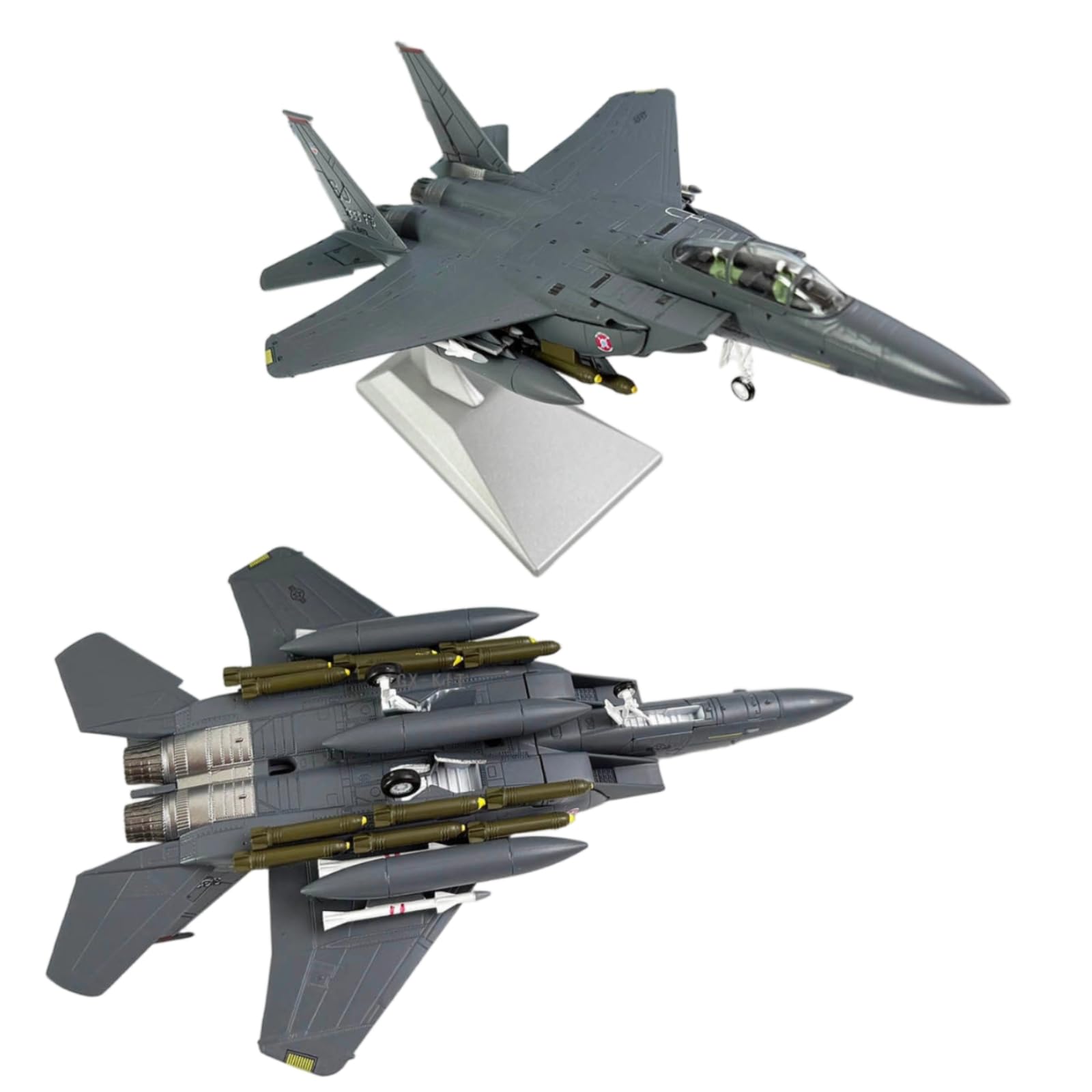 Gralara Modello con Base Espositiva Dettagliato Modellino di Aereo Dettagli Precisi Aereo con Piedistallo per Collezionisti, Esposizione, Scrivania, F-15E 0473