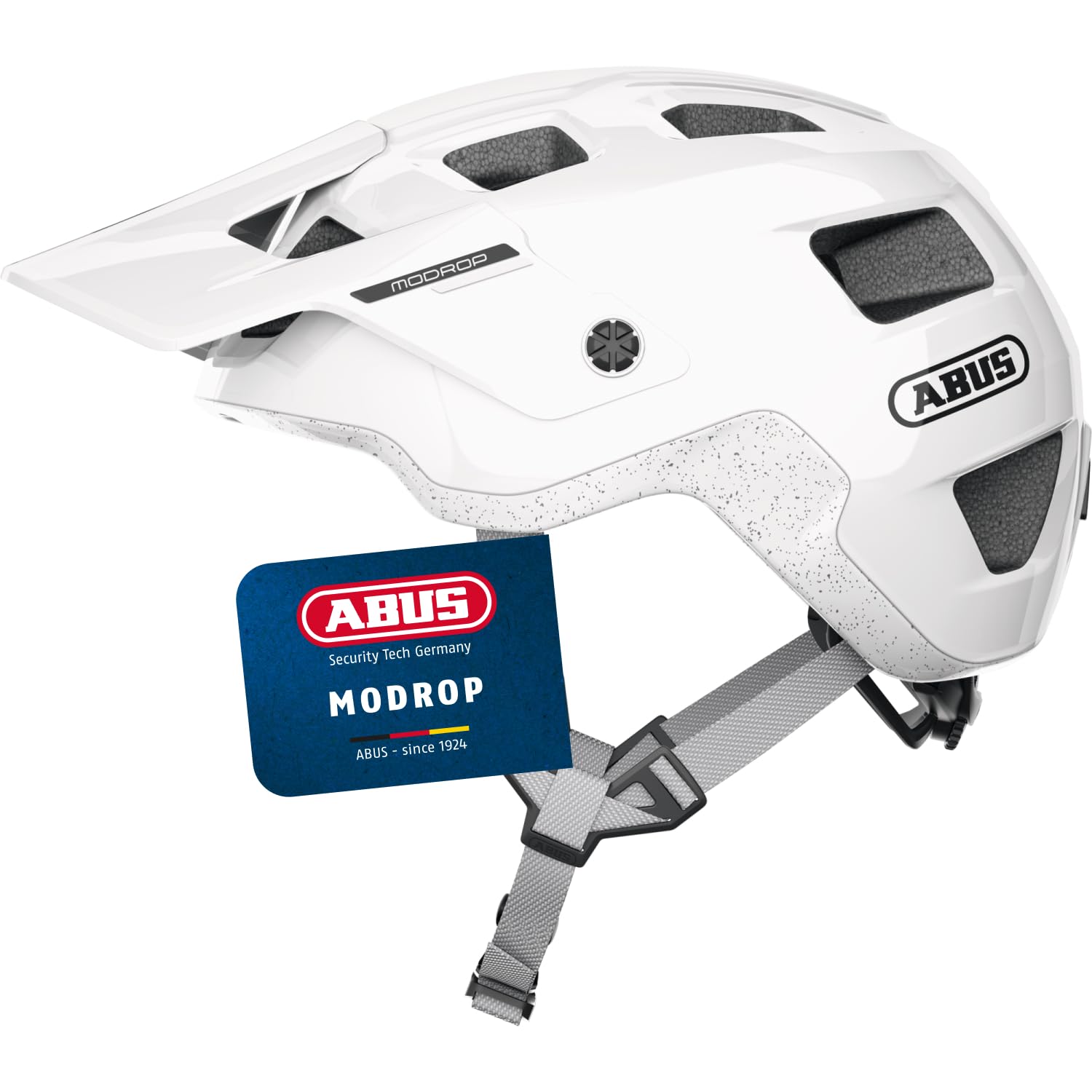 ABUS Casco MTB MoDrop para Bicicleta de Montaña, Blanco, M