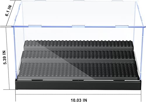 Miniatura 4 de KKU Vitrina para bloques de figuras de acción de minifiguras, caja de exhibición de minifiguras acrílicas, caja de almacenamiento con 3 escalones
