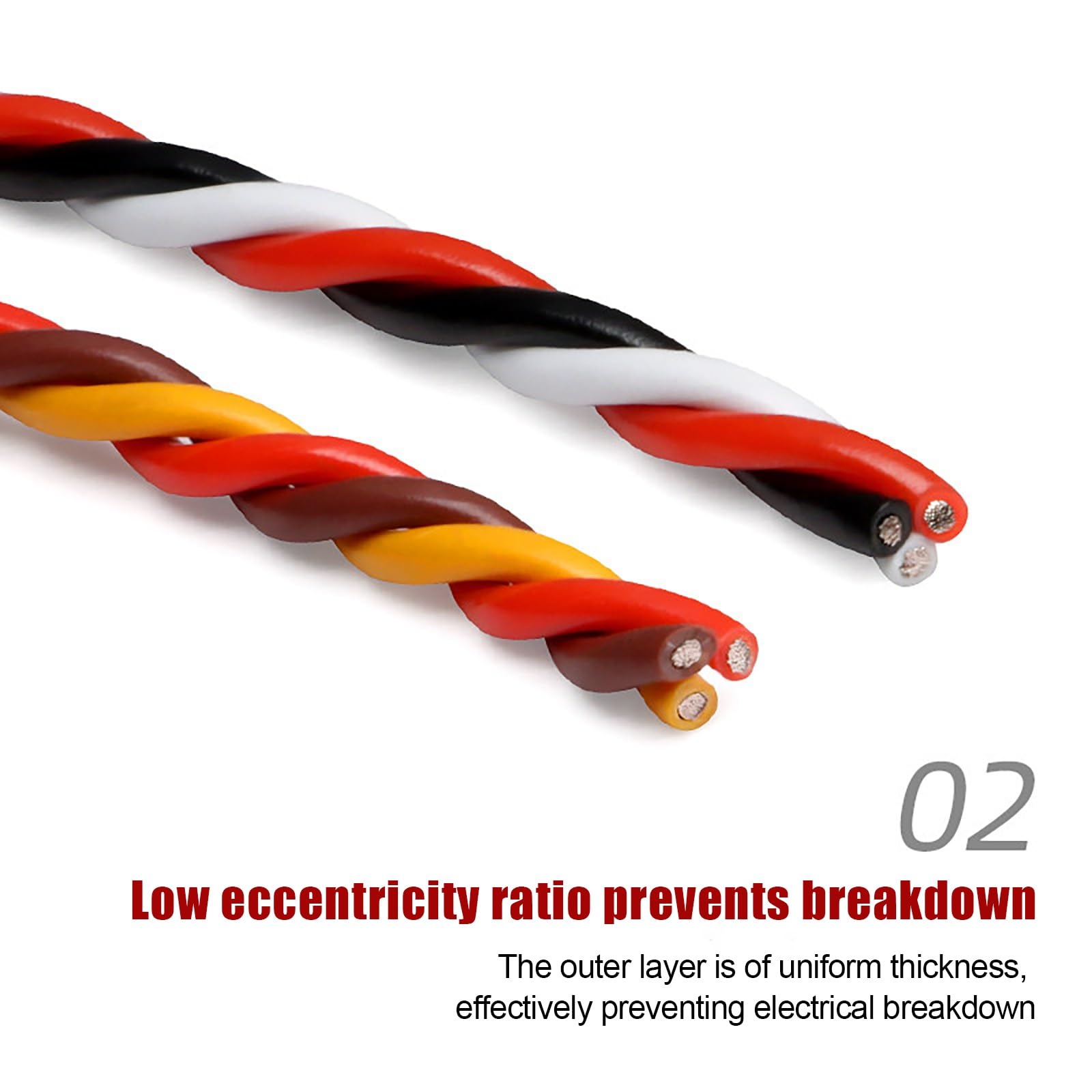 RC Servo Verlängerungskabel 26AWG 22AWG Verdrilltes Signalkabel Verzinntes Kupfer Silikonisolierung Flexibel Für Modellflugzeuge Autos Boote(Black-red-white(22AWG),300FT)