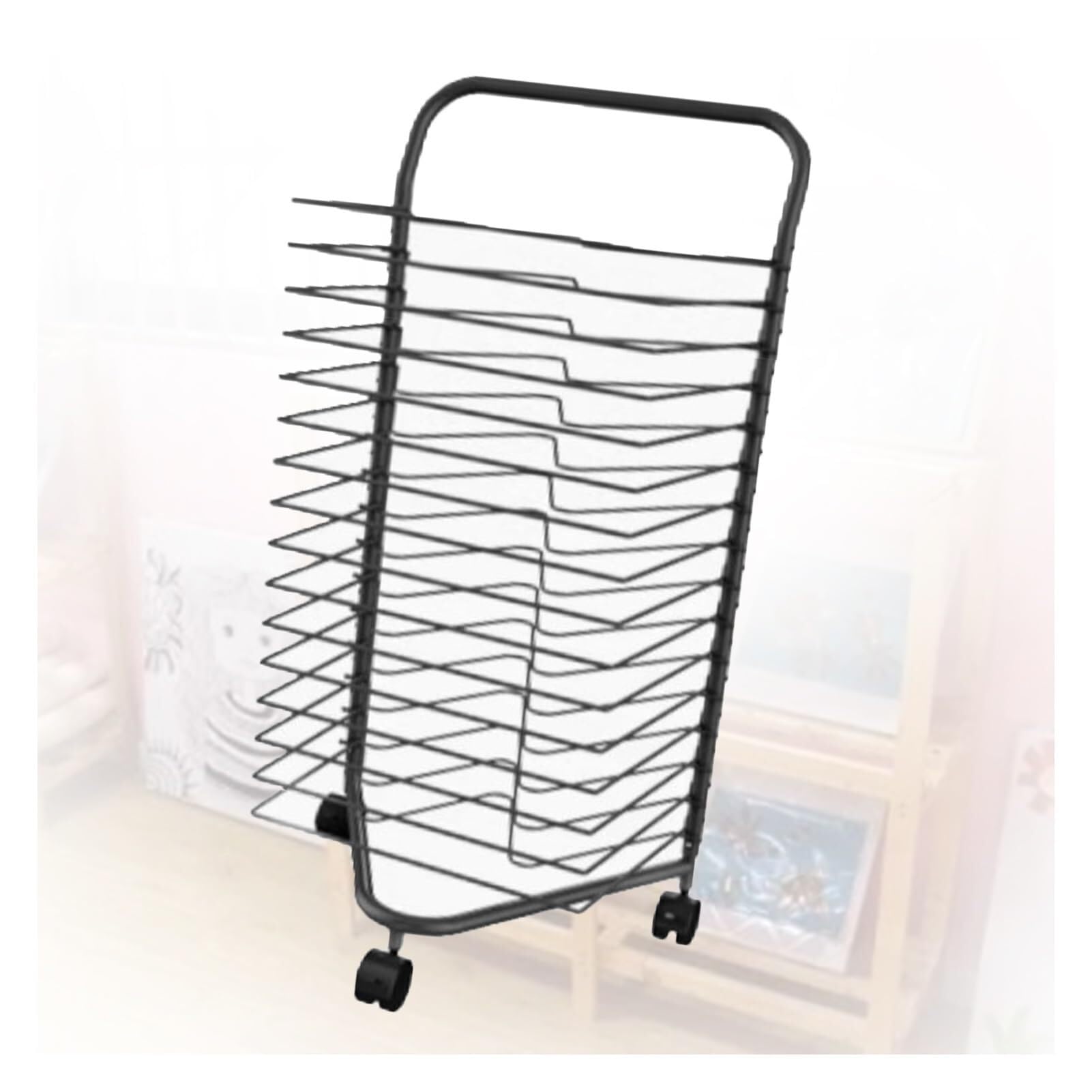 Aioneer Art Drying Rack, Portable 16 Shelves Artwork Stack With Wheels, Ideal For Schools, Art Preschool, Classroom, Studio, And Art Clubs
