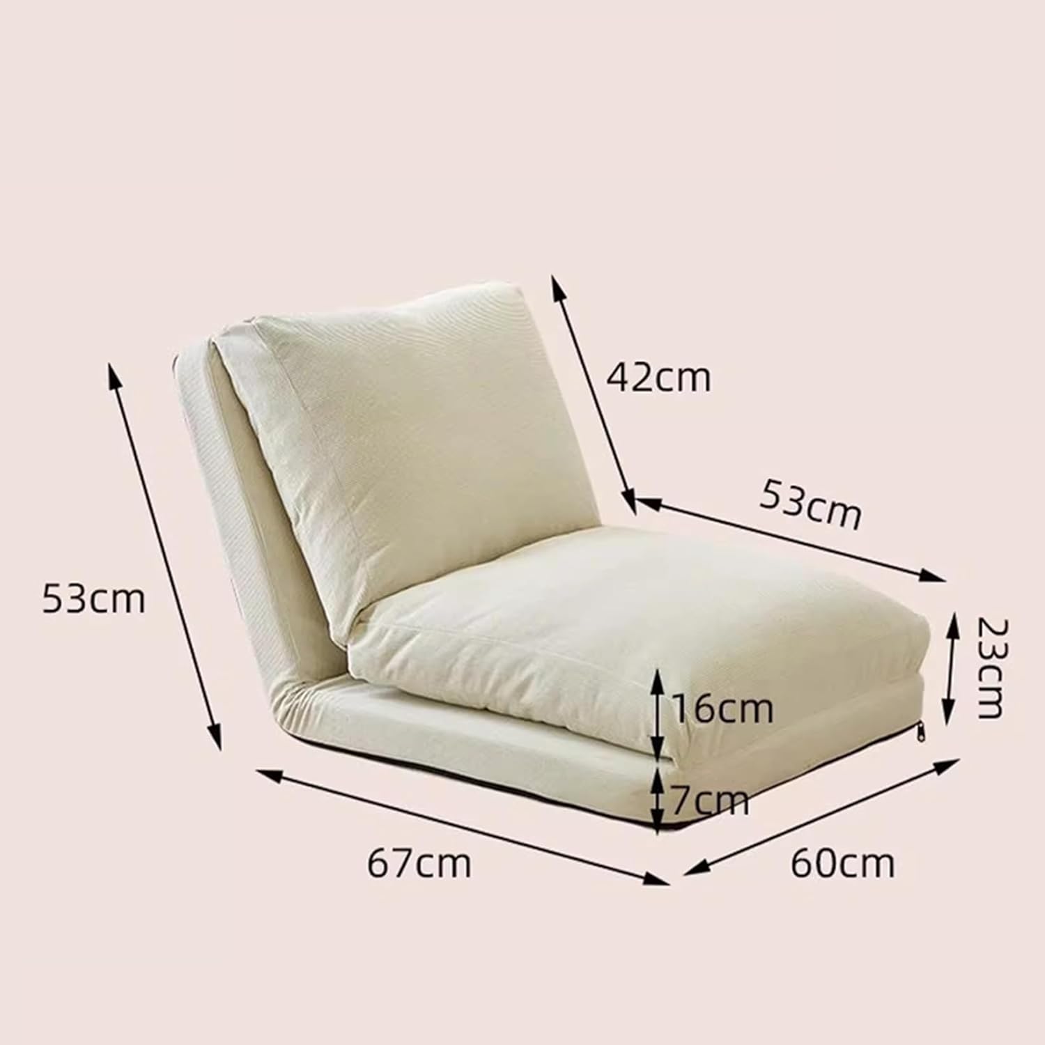 座椅子 ローソファー ソファーベッド 折りたたみソファー 一人掛け 60*67*53CM コンパクト 一人暮らし 1人掛け リラック