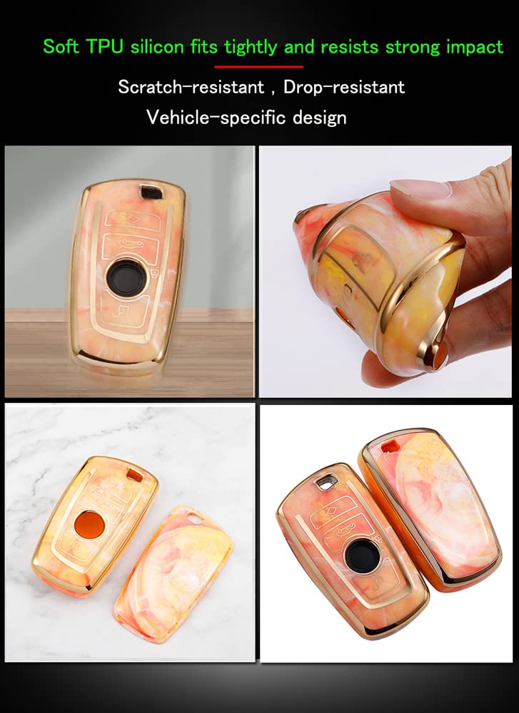 Ysbxitu Custodia intelligente per chiavi in lega di zinco e silicone, compatibile con BMW serie 1, 2, 3, 4, 5, 6, F10, F12, F20, F25, F30, X3, X4, M3 Ysbxitu Custodia intelligente per chiavi in lega di zinco e silicone, compatibile con BMW serie 1, 2, 3, 4, 5, 6, F10, F12, F20, F25, F30, X3, X4, M3