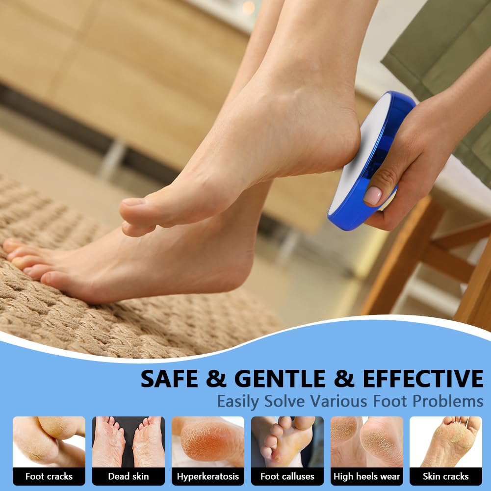 OSDUE Lima Pies De Vidrio Nano 2en1, Profesional Raspador Eliminación de Callos y Piel MuertaDura, Portátil Erramienta de Belleza en Húmedo y Seco para Cuidado de Los Pies para Piel Pies Agrietados