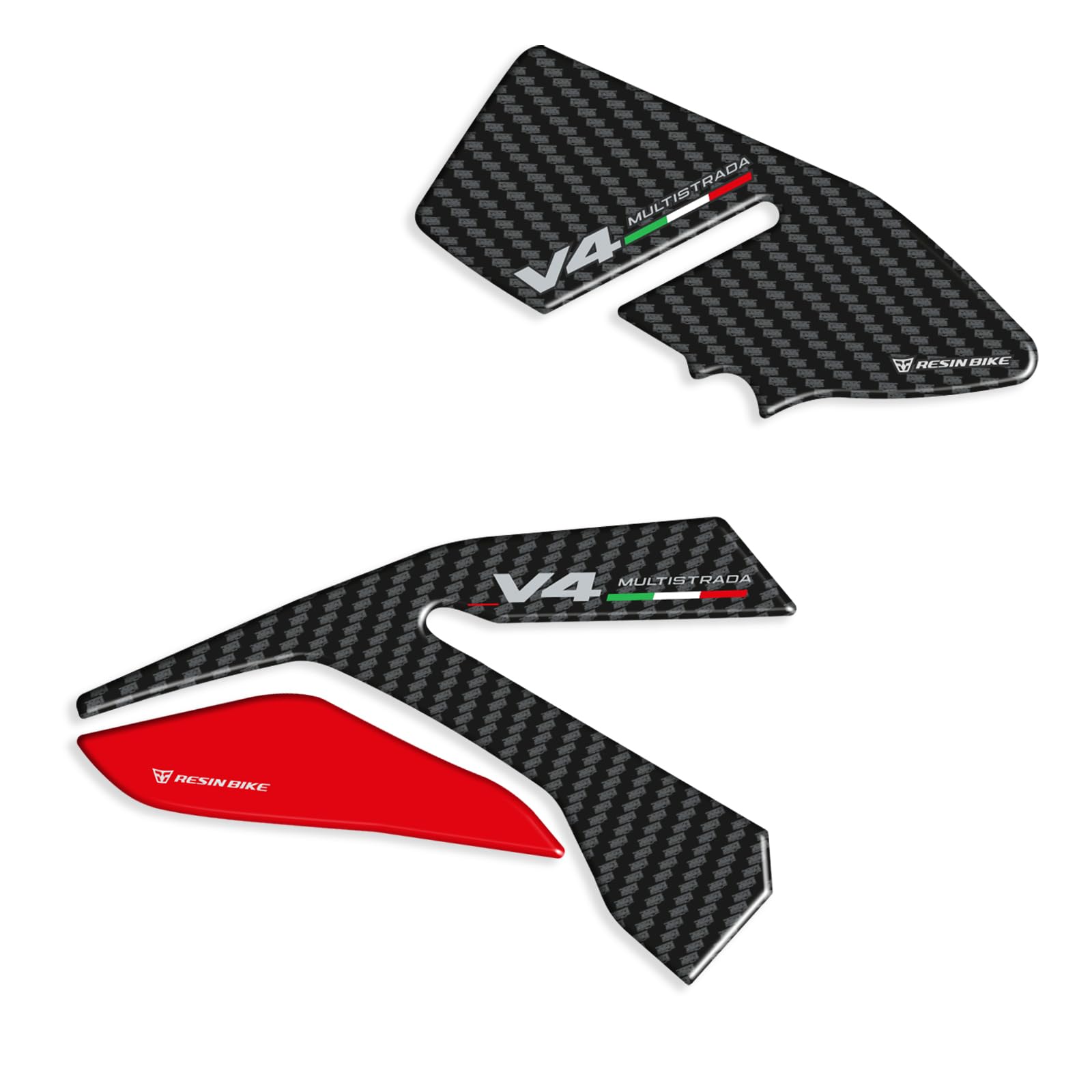 Resin Bike Motorbike 3D Stickers Compatible with Ducati Multistrada V4-V4s 2025-2026. Bike Protection Grip Heel Pad from Bumps and Scratches. Pair of Stickers 3D Resin Gadget Moto