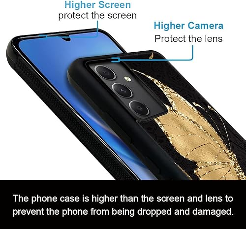 Miniatura 4 de DJSOK Funda compatible con Samsung Galaxy A54 5G, diseño de patrón de lujo de mariposa dorada para hombres, niños y niñas, doble capa, a prueba de