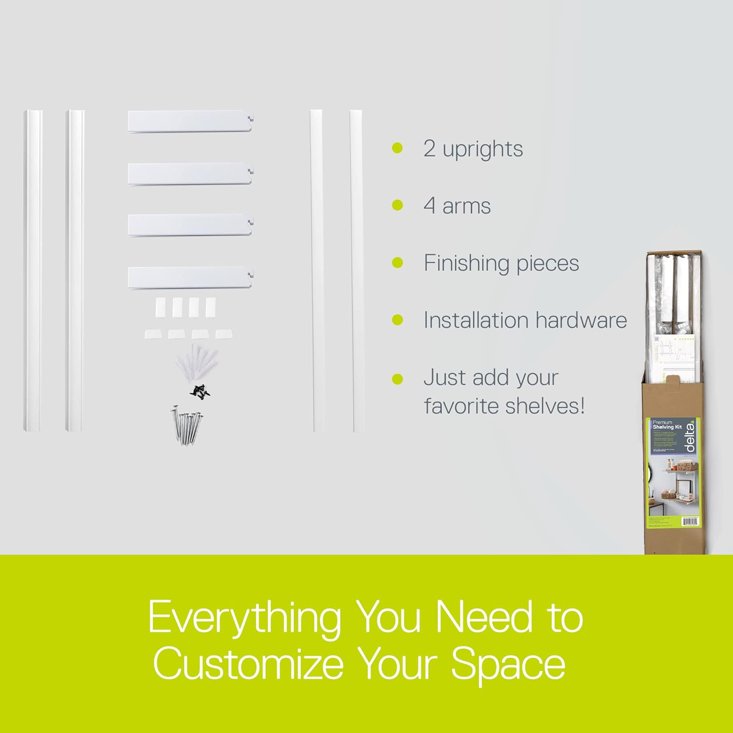 White 2-Tier Floating Wall Shelf Bracket Kit