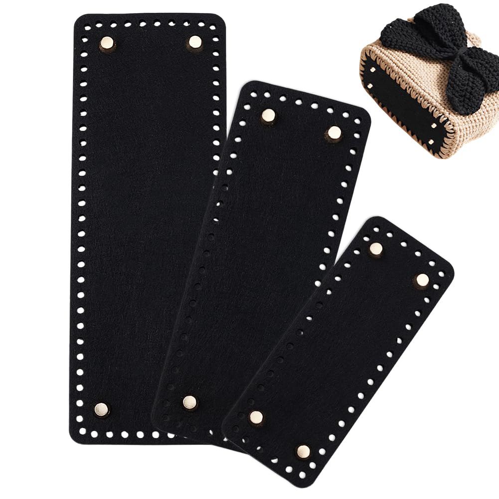 Lot De 2 Formes De Base Pour Sac à Main En Feutre Noir - 23x12,5 Cm, épaisseur 8mm, Maintient La Forme, Idéal DIY