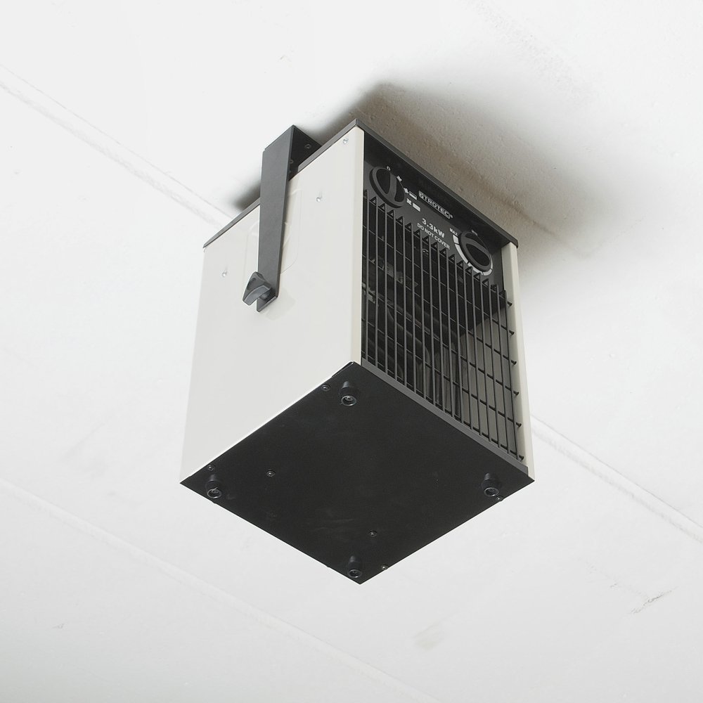 TDS 20 Aérotherme Électrique Professionnel 3,3 kW - Chauffage Soufflant de Chantier, Garage, Atelier - Thermostat Réglable, Ventilateur Seul, Air Propre, IP24 - Montage Mural/Plafond