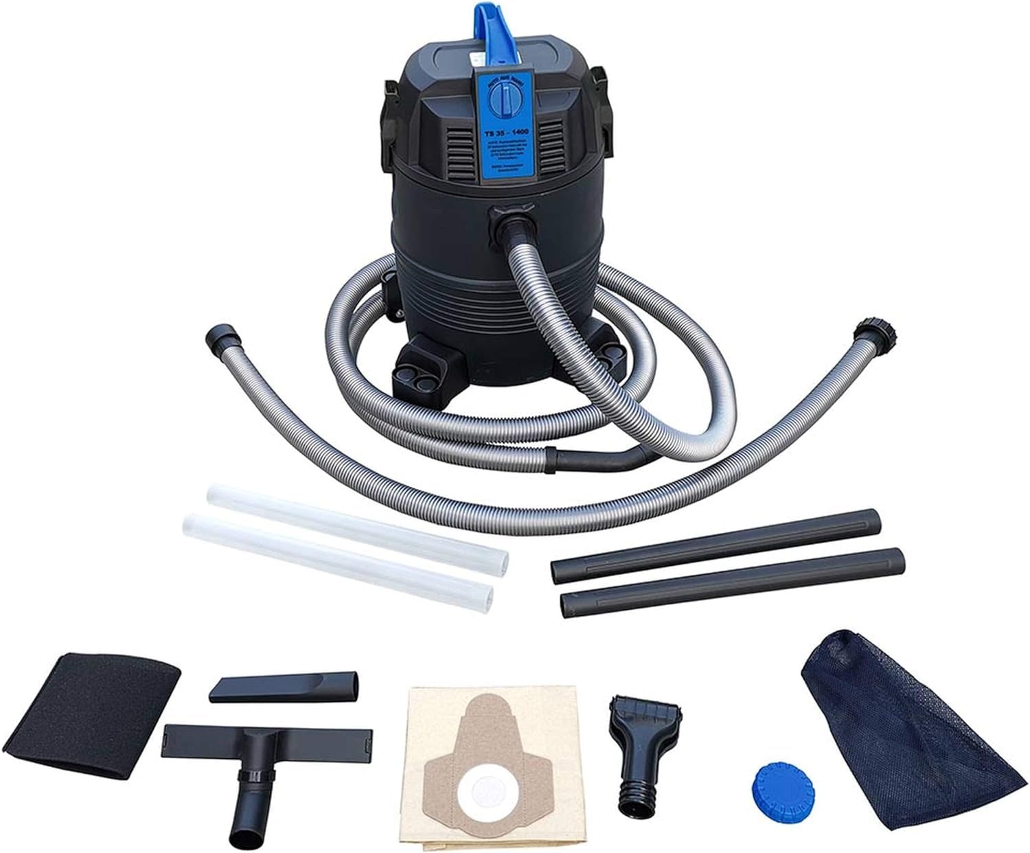 SunSun Akwado: 4in1 Teich- & Poolreiniger, Nass- & Trockenreiniger, 1400 Watt, Schwarz, Kunststoff, 35 Liter Tank, 4m Saugschlauch, 1,5m Ablaufschlauch, Schlammsauger, Pool- & Teichreiniger