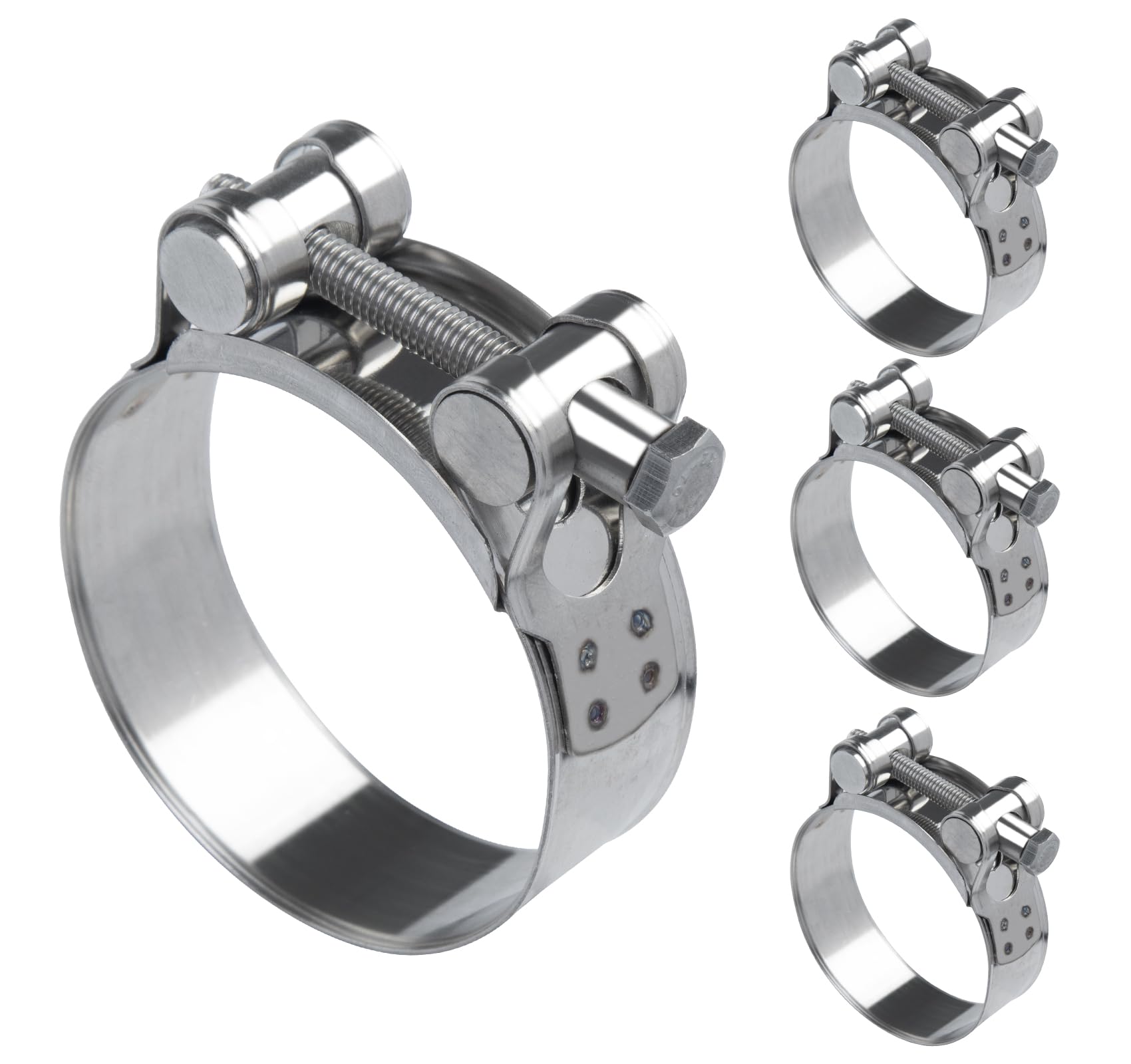 ilauke Juego de 4 Abrazaderas Metalicas, 29-31 mm Ajustables Abrazaderas para Manguera, de Acero Inoxidable 304 para Tuberías de Agua, Fontanería, Gas Doméstico y Aplicación Mecánica