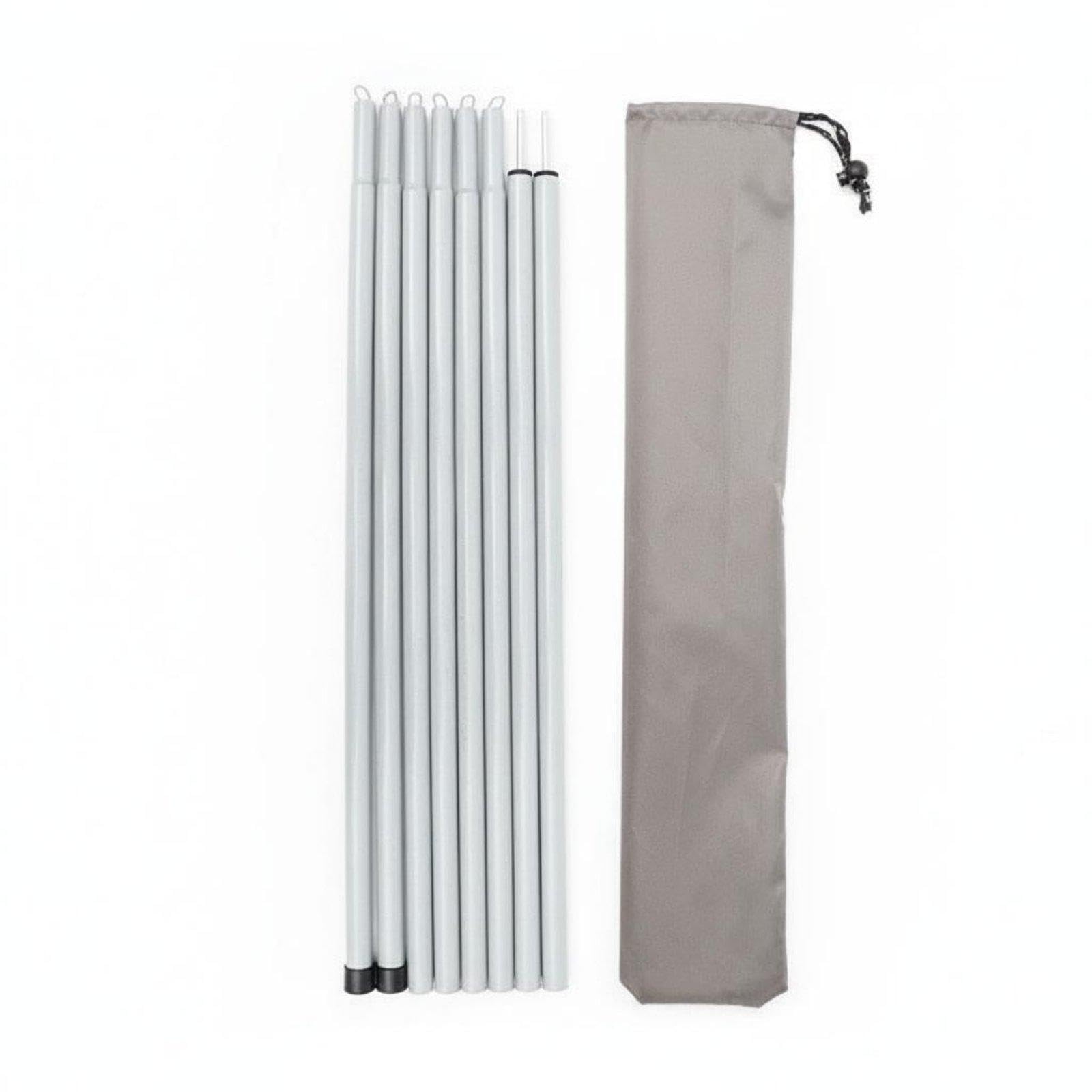 2 Meter Tent Awning Pole Iron Canopy Support Rod Heavy Duty Tent Vestibule Pole for Campers, Outdoor Enthusiasts, Backyard, Beach, Picnic Off-White 25MM 2.4M 8PC W Bag-image-25