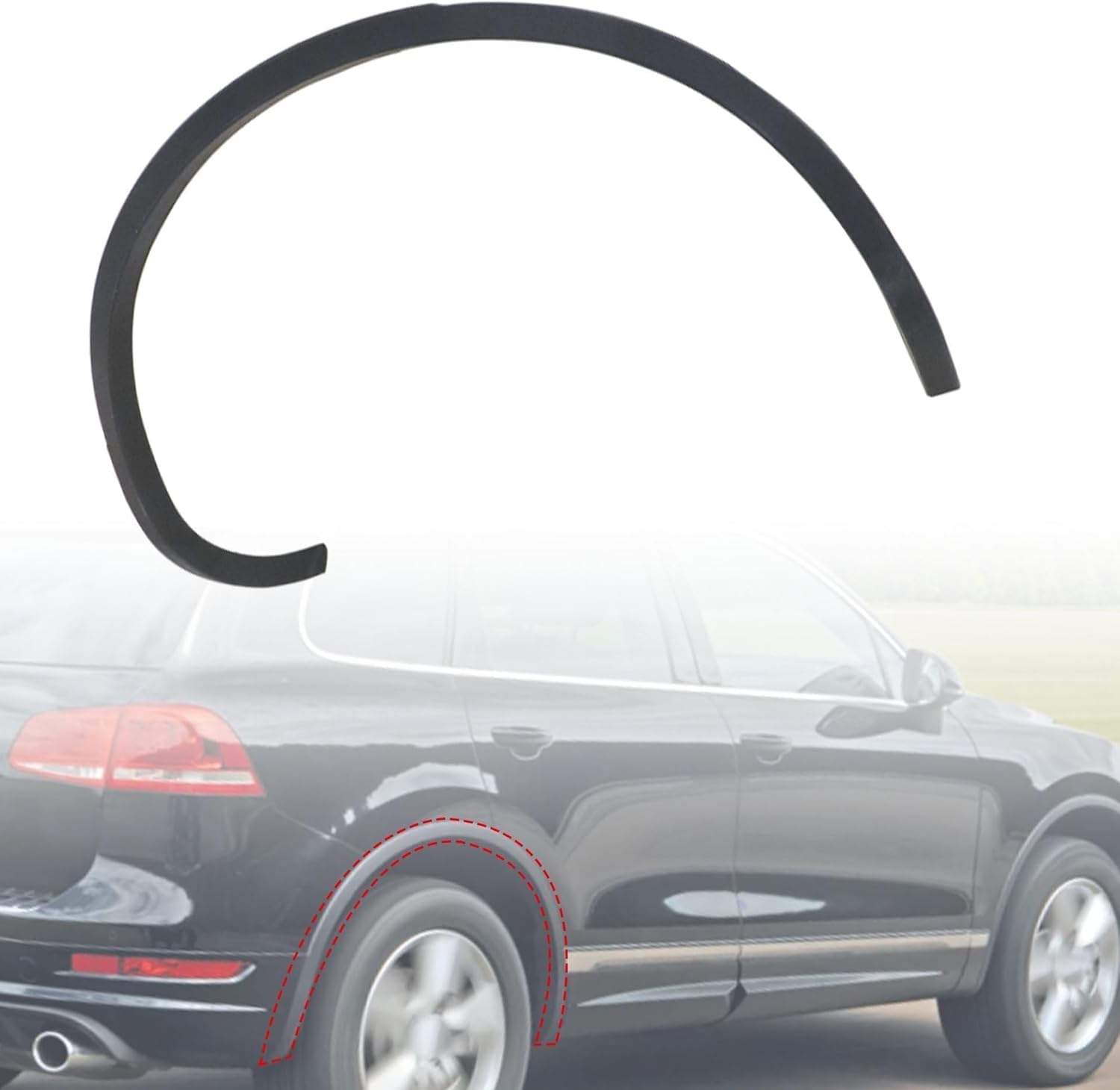 GXARTS Black Right Side Rear Fender Flare 7P6854820B9B9 Compatible with Volkswagen Touareg 2011-2018