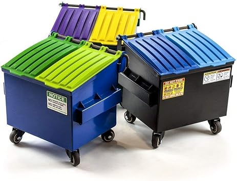Blue Miniature Desktop Dumpster - Model Trash Bin, Tiny Garbage Can, Mini Trashcan, Toy