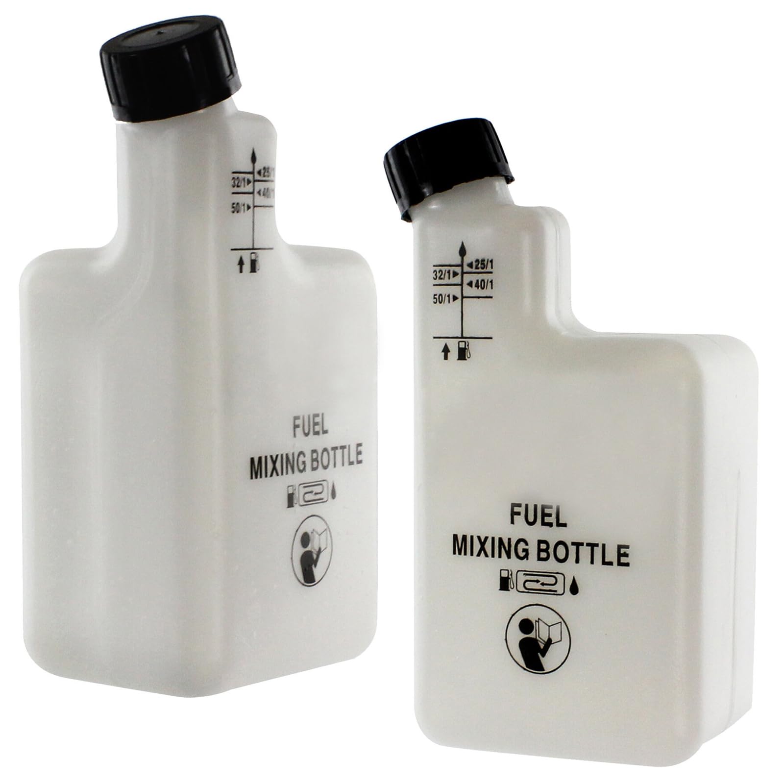 SPARES2GO 1L Fuel Mixing Bottle for Petrol Lawnmower/Brushcutter/Strimmer/Trimmer (Pack of 2 Bottles)